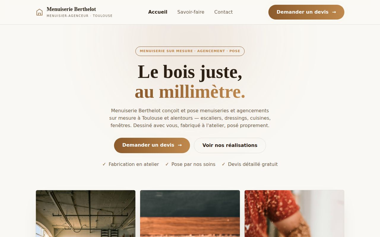 Demo site Menuiserie Berthelot, joiner in Toulouse