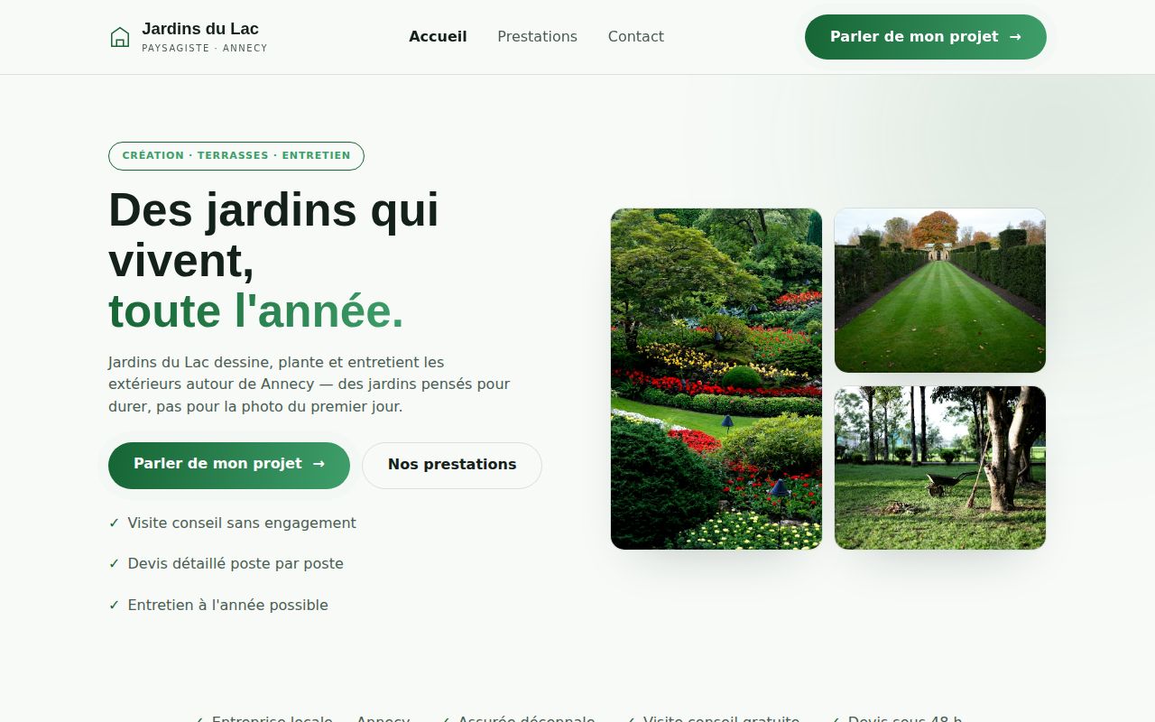Demo site Jardins du Lac, landscaper in Annecy