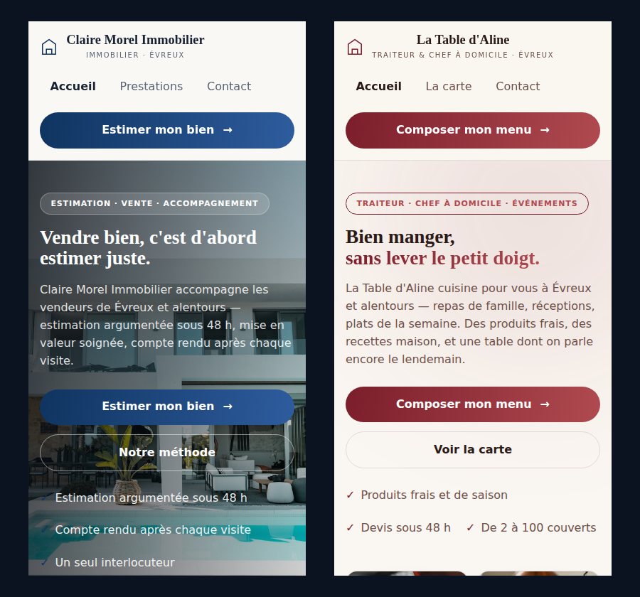 The site on a phone
